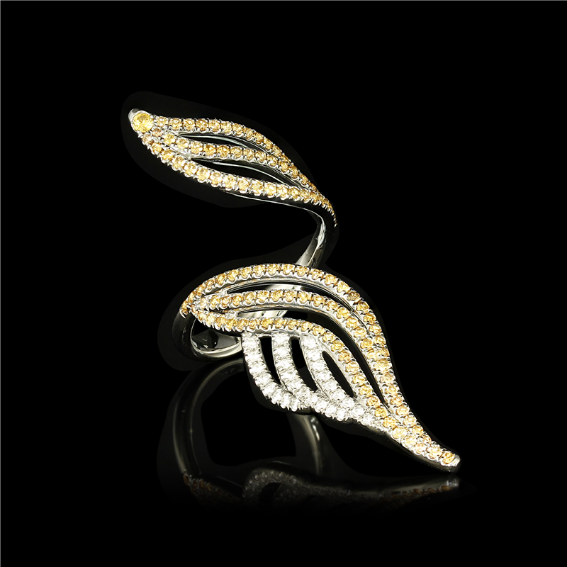 Sapphire and Topaz Wing Ring
